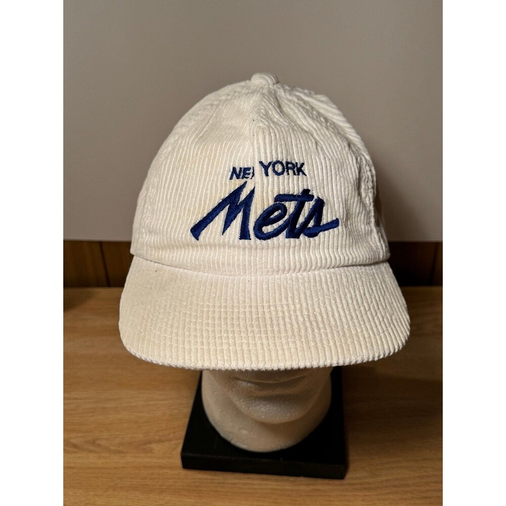 Vintage Sports Specialties New York Mets Cord Corduroy Hat White Rare Script